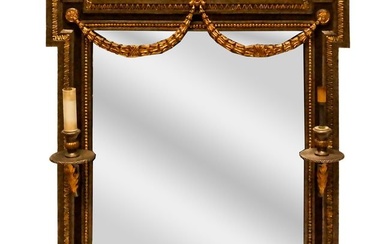 Neoclassical-Style Parcel Gilt Girandole Mirror