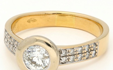 No Reserve - 18 kt. Bicolour, Gold - Ring - 0.63 ct Diamond