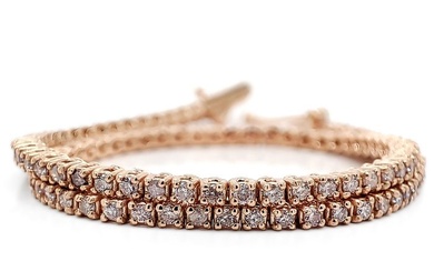 ***No Reserve Price*** 0.96 Carat Pink Diamond Bracelet - 14 kt. Pink gold - Bracelet