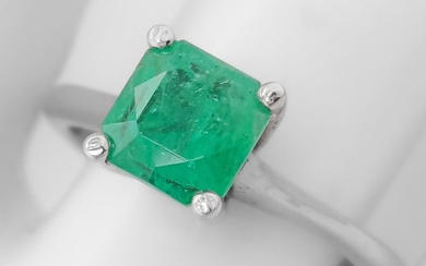 *No Reserve Price* 1.10 Carat Emerald Ring - 14 kt. White gold - Ring