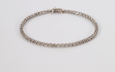 No reserve price-Tennis Bracelet - 14 kt. White gold - Bracelet - 1.05 ct Diamond