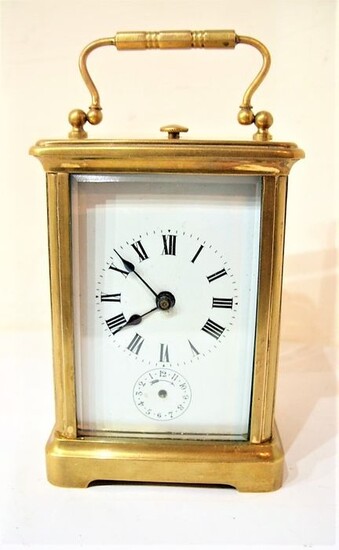 Officers Pendulum Travel clock with rehearsal - Japy - Brass, Glass - Late 19th century