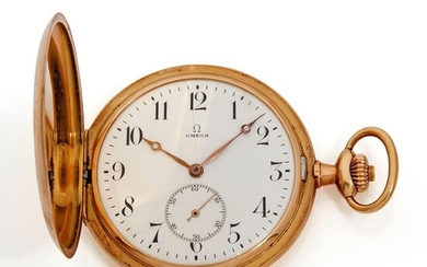 Omega, n° 4478262, vers 1910 Une belle montre de poche savonnette en or 14cts à...