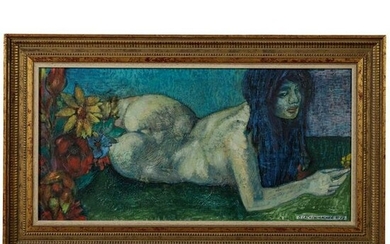 Otto Lackenmacher (1927 - 1988), a female nude, dated