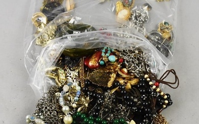 Over 4 Lbs Misc. Unsorted Vintage Costume Jewelry MCM