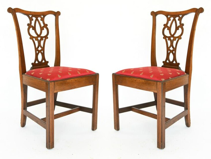PAIR OF 19TH C. CHIPPENDALE STYLE CHAIRS