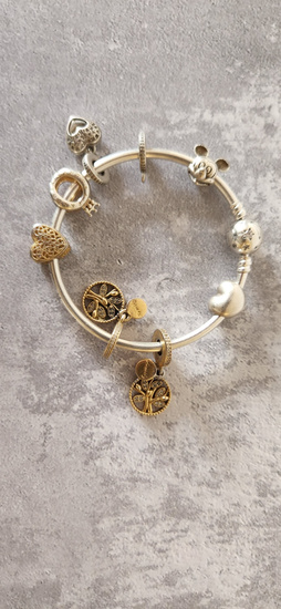 PANDORA Original Pandora bracelet with 8 spectacular charms. The...