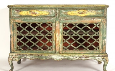 Paint Decorated Venetian Baroque Style Cabinet