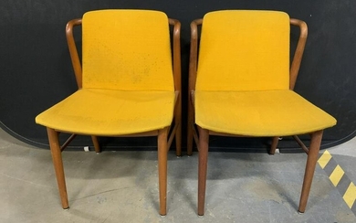 Pair Danish Upholstered MCM Side Chairs