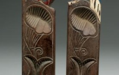 Pair of 19th C. Indonesian Wooden Biscuit Molds - Bird
