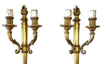Pair of Antique French Neoclassic Style Bronze Wall Sconce