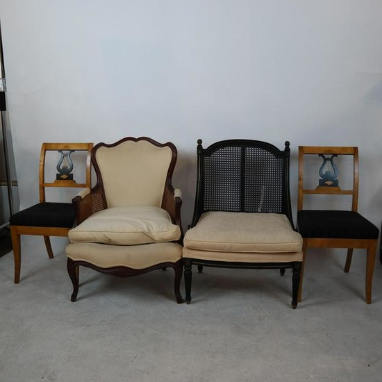 Pair of Biedermier-Style Chairs, Two Others