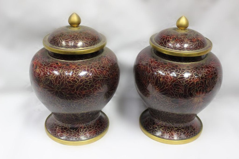 Pair of Chinese Cloisonne Cover Jar