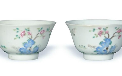 Pair of Chinese Famille Rose Cups, Daoguang