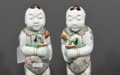 Pair of Chinese porcelain figures (Ht 27cm)