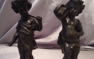 Pair of French bronze figures