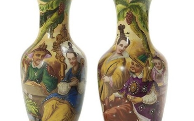 Pair of Paris Porcelain Baluster Vases