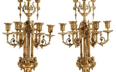 Pair of eclectic candelabras