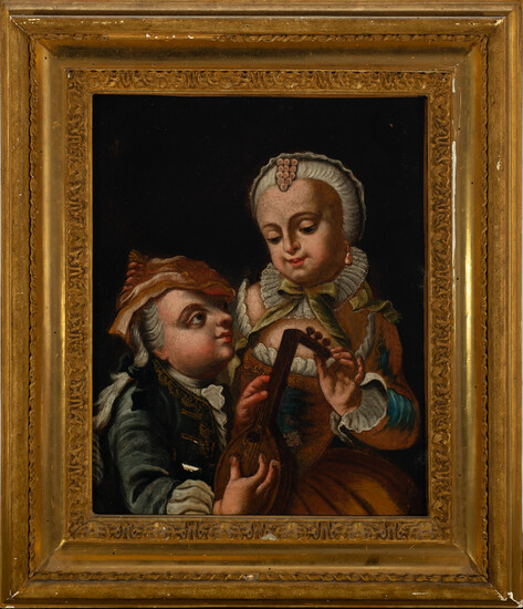Pair of jesters, possibly colonial school, New Spain, 18th century