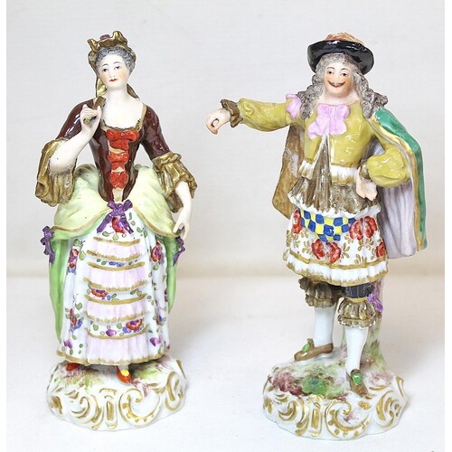 Pair of late 18th/early 19th century English porcelain Derby...