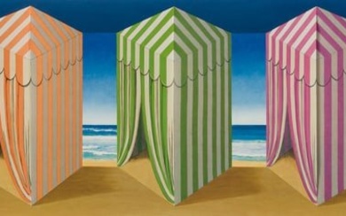 Patrick Hughes (Br. b. 1939), In Tents, 2005, 3D Lithographical multiple with handcoloring in