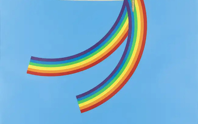 Patrick Hughes, British b.1939- Wet Rainbow, 1979; screenprint in colours on wove,...