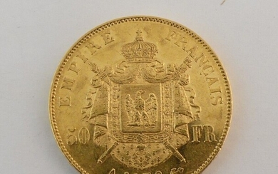 Pièce de 50 francs or 1856A. Poids. 16g.