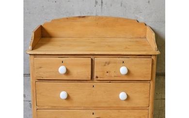 Pine Chiffonier Chest Of Drawers With Porcelain Knobs H97cm ...