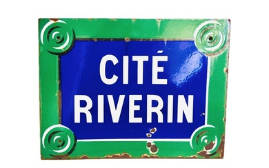 Placa de Paris Cite Riverin - Enamel sign - Enamel, plaque