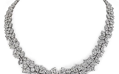 Platinum 75.00cts Diamond Collar Necklace