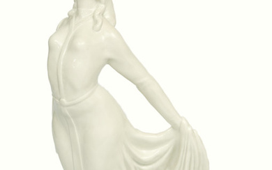 Porcelain figurine ''Georgian Princess Tamara'' 1960s. Riga Porcelain Factory, Latvia, author Abesoloms Baramidze. Porcelain, handmade. Height 37 cm