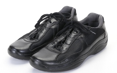 Prada "America's Cup" Men's Black Leather Sneakers, Early 21st Century