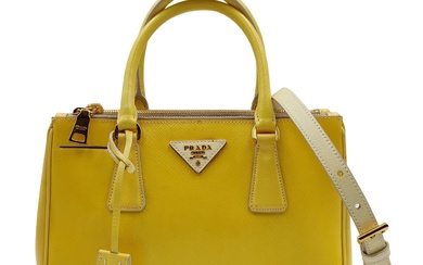 Prada Mini Galleria bag in yellow patent leather