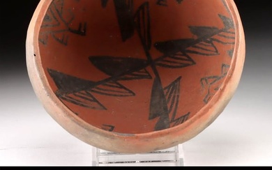 Prehistoric Anasazi Black on Red Pottery Bowl - Intact!