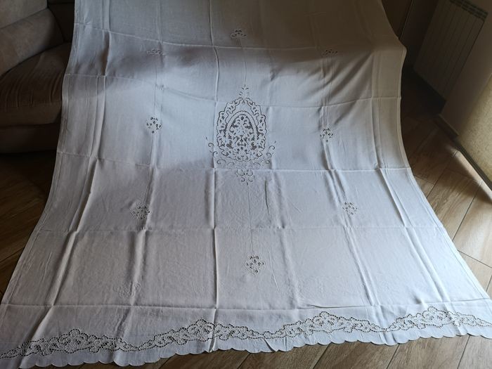 Pure linen curtain embroidery carving by hand - Linen - after 2000