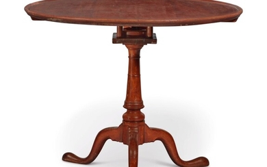 Queen Anne Cherrywood Dish-Top Tilt-Top Tea Table, possibly Chapin School, Connecticut, circa 1785