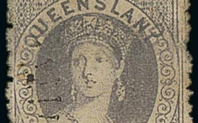 Queensland 1866-67 litho 4d. reddish lilac, First Transfer, double transfer with some letters...
