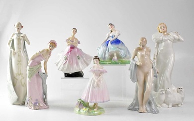 ROYAL DOULTON; seven female figurines comprising HN3296 'Fantasy', HN2139 'Giselle',...