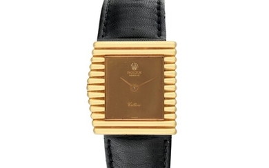 Reference 4015 Cellini A yellow gold asymmetrical wristwatch, Circa 1975, Rolex