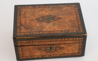 Regency Inlaid Mixed Wood Turnbridge Valuables Box