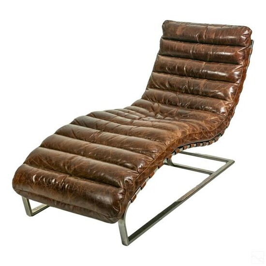 Restoration Hardware Oviedo Leather Lounge Chair