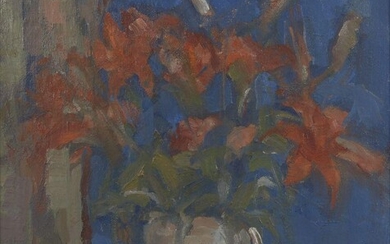 Robert Medley CBE, RA, British 1905-1994 - Orange Lilies, c.1960s; oil on canvas, 39 x 34 cm (ARR) Provenance: Collection of Patricia Woods