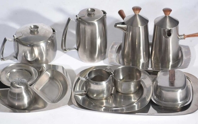 Robert Welch for Old Hall: Campden cafe au lait coffee pot and milk jug; and other items.