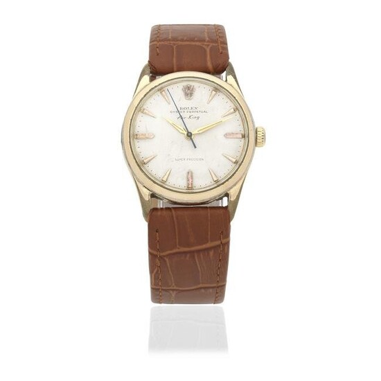Rolex. A stainless steel gold plated automatic wristwatch Air-King, Ref: 5506, Circa 1958