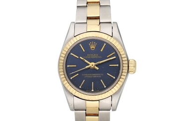 Rolex Reference 67193 Oyster Perpetual | A stainless steel and yellow gold automatic wristwatch with bracelet, Circa 1991