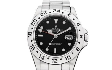 Rolex Stainless Steel 40mm Oyster Perpetual Date Explorer II Watch Black 16570