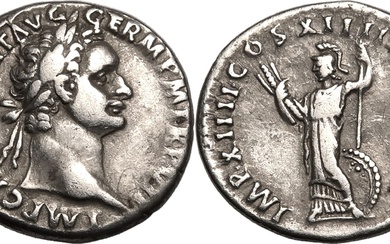 Roman Empire Domitian AD 88 AR Denarius Very fine