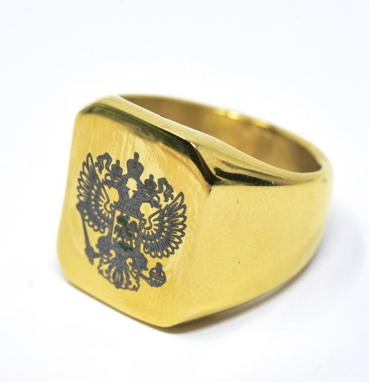 Russian Imperial Double Headed Eagle Signet Ring