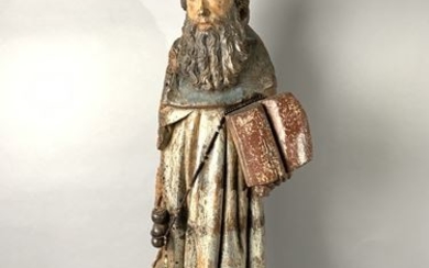 SAINT ANTOINE THE GREAT. Carved and polychrome wood....