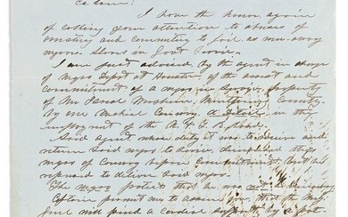 (SLAVERY & ABOLITION.) Pair of letters on enslaved laborers in Confederate Texas being detailed for